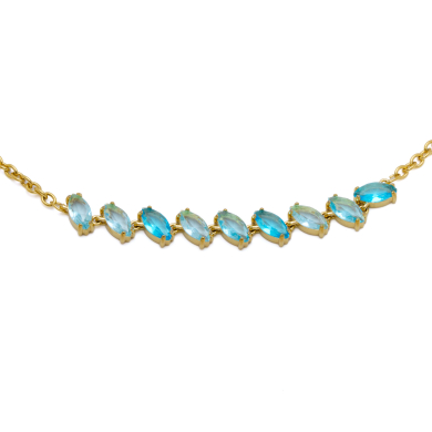 COLLAR ZO15435N DORADO AZUL ACERO INOXIDABLE E59