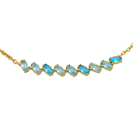 COLLAR ZO15435N DORADO AZUL ACERO INOXIDABLE E59