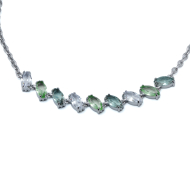 COLLAR ZO15435N PLATEADO VERDE ACERO INOXIDABLE E59