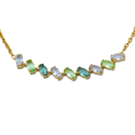 COLLAR ZO15435N DORADO VERDE ACERO INOXIDABLE E59