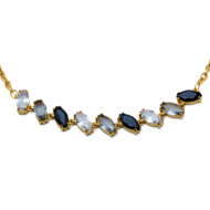 COLLAR ZO15435N DORADO BLANCO/NEGRO ACERO INOXIDABLE E59