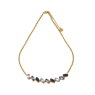 COLLAR ZO15435N DORADO BLANCO/NEGRO ACERO INOXIDABLE E59
