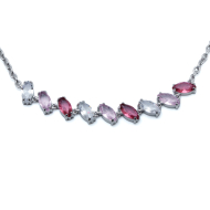 COLLAR ZO15435N PLATEADO ROSA ACERO INOXIDABLE E59