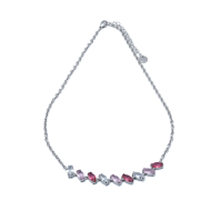 COLLAR ZO15435N PLATEADO ROSA ACERO INOXIDABLE E59
