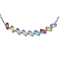 COLLAR ZO15435N PLATEADO MULTICOLOR ACERO INOXIDABLE E59
