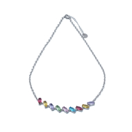COLLAR ZO15435N PLATEADO MULTICOLOR ACERO INOXIDABLE E59