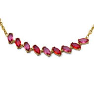 COLLAR ZO15435N DORADO ROJO ACERO INOXIDABLE E59