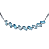 COLLAR ZO15435N PLATEADO AZUL ACERO INOXIDABLE E59