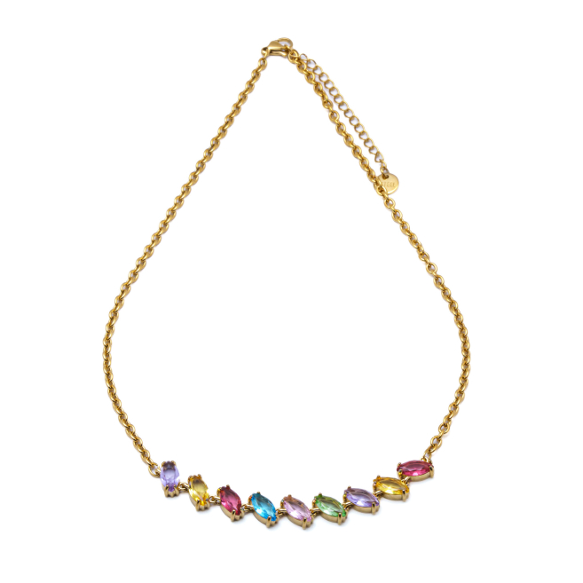 COLLAR ZO15435N DORADO MULTICOLOR ACERO INOXIDABLE E59