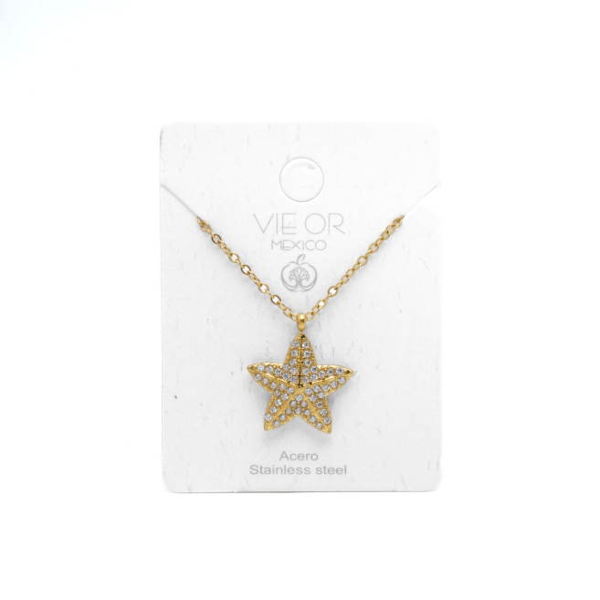 COLLAR ZO15414N DORADO ACERO INOXIDABLE 2D31