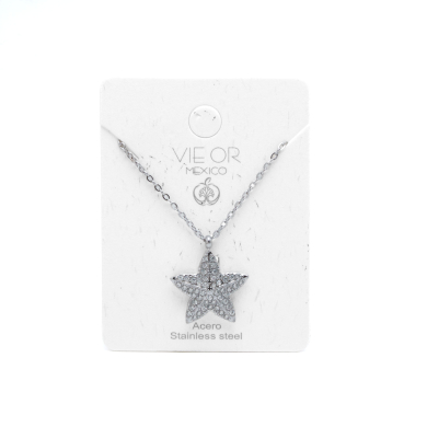 COLLAR ZO15414N PLATEADO ACERO INOXIDABLE 2D31