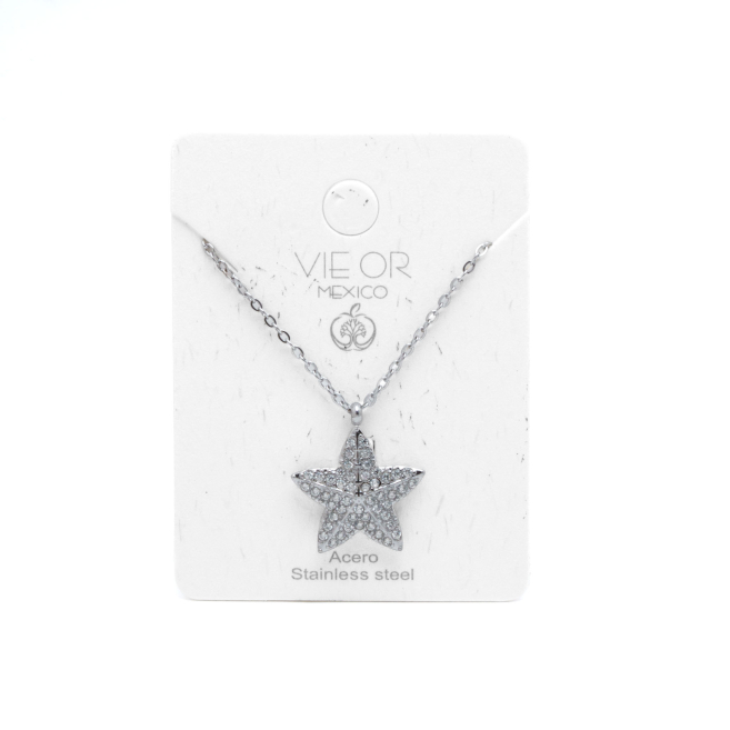 COLLAR ZO15414N PLATEADO ACERO INOXIDABLE 2D31