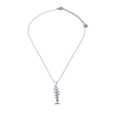 COLLAR ZO11574N PLATEADO ACERO INOXIDABLE 2D31