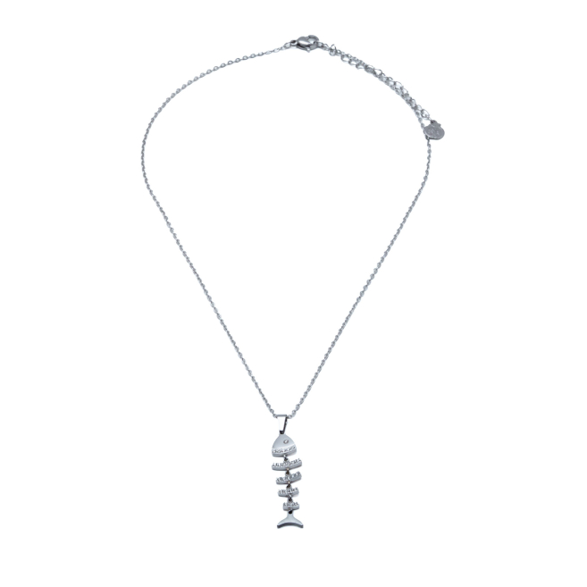 COLLAR ZO11574N PLATEADO ACERO INOXIDABLE 2D31
