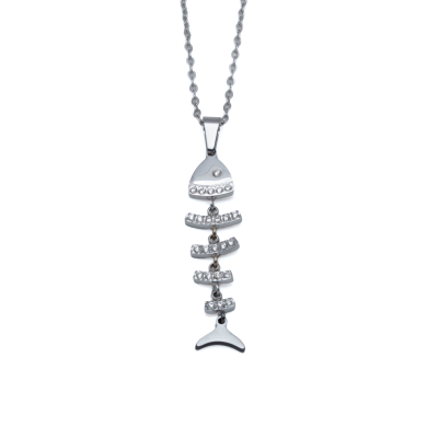 COLLAR ZO11574N PLATEADO ACERO INOXIDABLE 2D31