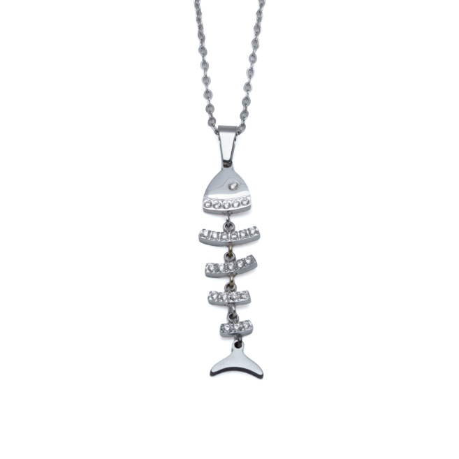 COLLAR ZO11574N PLATEADO ACERO INOXIDABLE 2D31