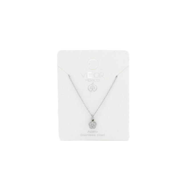 COLLAR ZO8352N PLATEADO ACERO INOXIDABLE 2D21