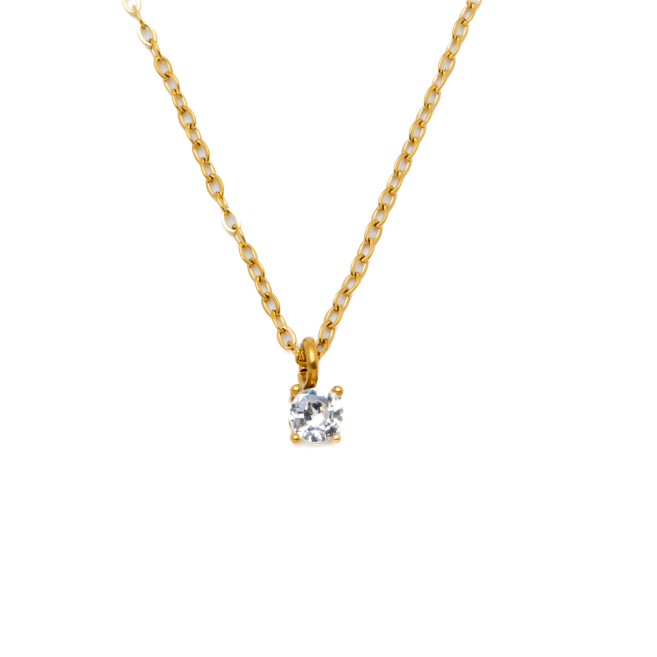 COLLAR ZO8368N DORADO BLANCO ACERO INOXIDABLE