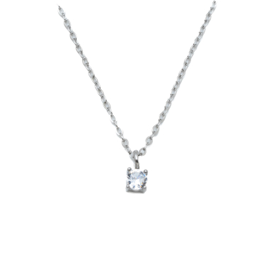 COLLAR ZO8368N PLATEADO BLANCO ACERO INOXIDABLE E12