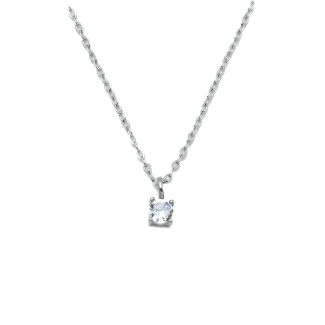 COLLAR ZO8368N PLATEADO BLANCO ACERO INOXIDABLE