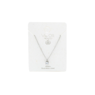 COLLAR ZO8368N PLATEADO BLANCO ACERO INOXIDABLE
