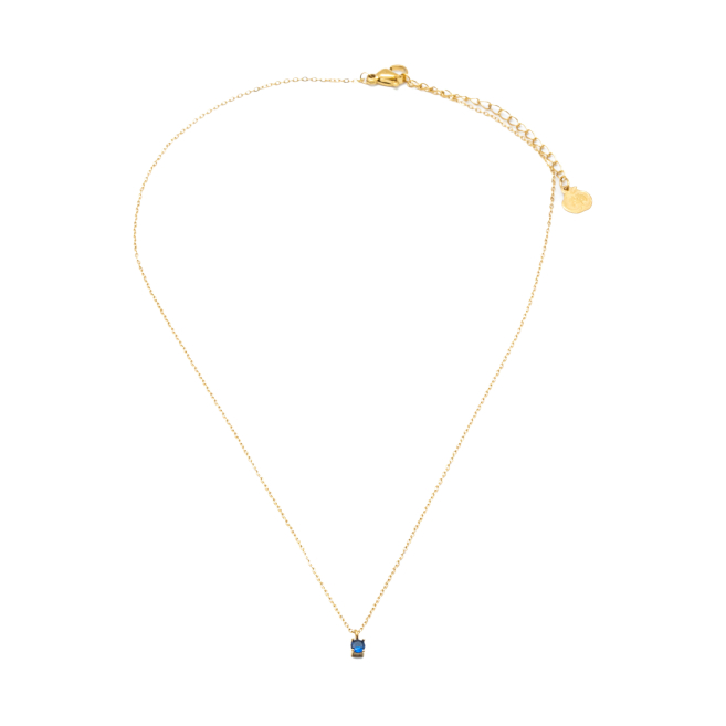 COLLAR ZO8368N DORADO AZUL ACERO INOXIDABLE
