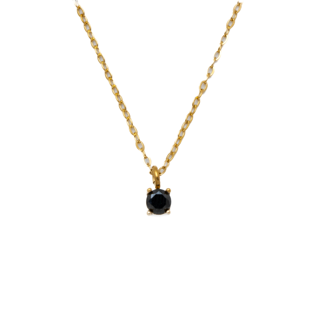 COLLAR ZO8368N DORADO NEGRO ACERO INOXIDABLE