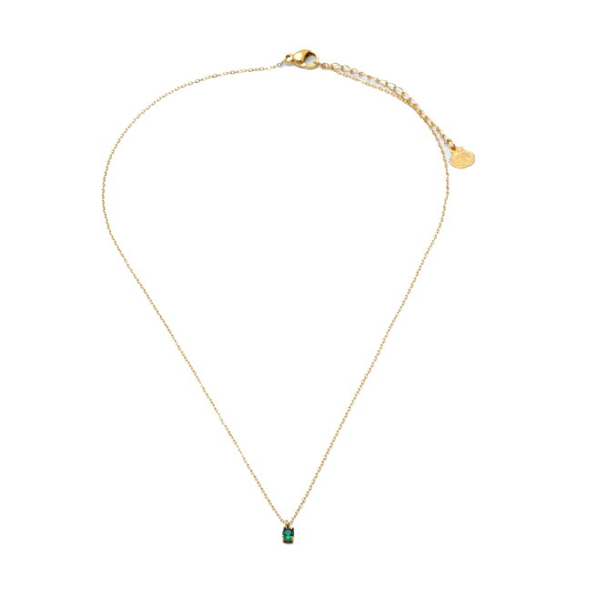 COLLAR ZO8368N DORADO VERDE ACERO INOXIDABLE