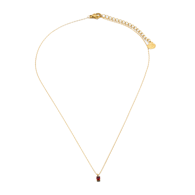 COLLAR ZO8368N DORADO ROJO ACERO INOXIDABLE