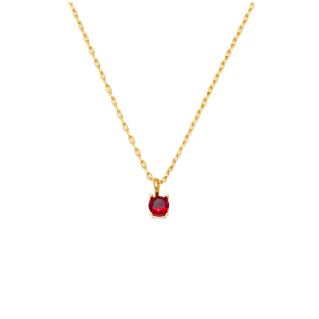 COLLAR ZO8368N DORADO ROJO ACERO INOXIDABLE