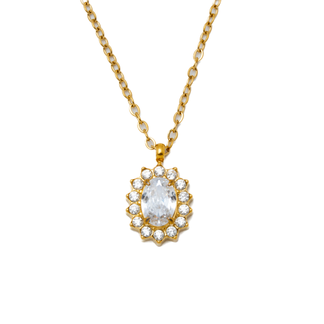 COLLAR ZO15931N DORADO BLANCO ACERO INOXIDABLE E12
