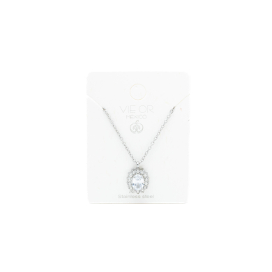 COLLAR ZO15931N PLATEADO BLANCO ACERO INOXIDABLE E12