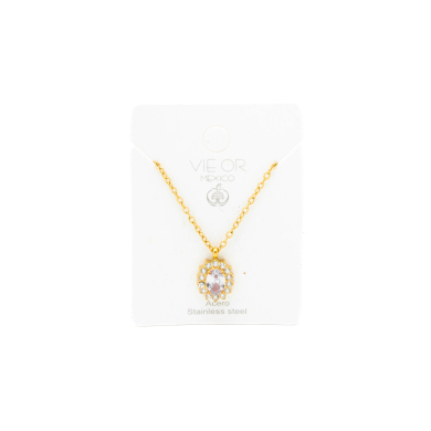 COLLAR ZO15931N DORADO ROSA ACERO INOXIDABLE E12