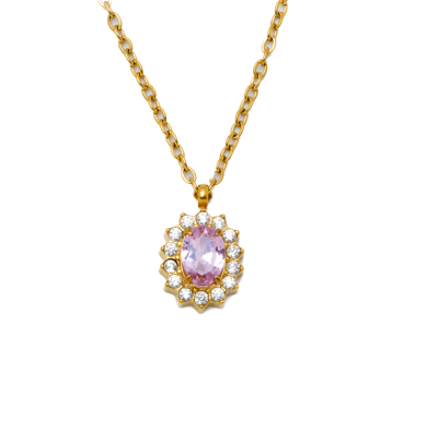 COLLAR ZO15931N DORADO ROSA ACERO INOXIDABLE E12