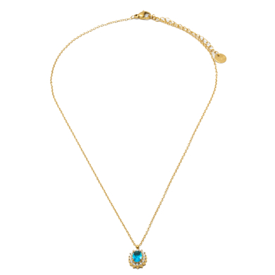 COLLAR ZO15931N DORADO AZUL ACERO INOXIDABLE E12