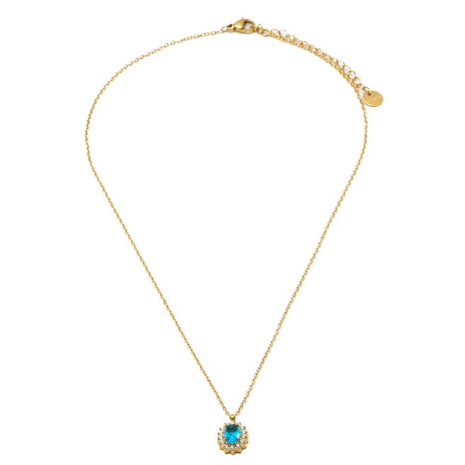 COLLAR ZO15931N DORADO AZUL ACERO INOXIDABLE E12
