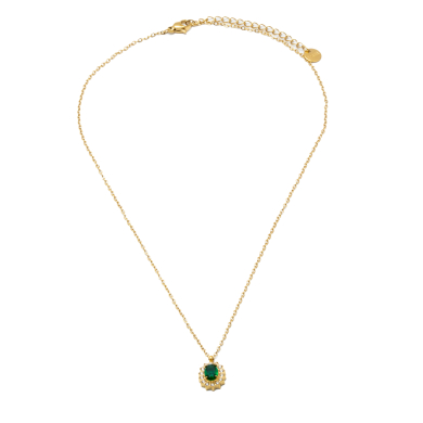 COLLAR ZO15931N DORADO VERDE ACERO INOXIDABLE E12