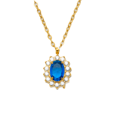 COLLAR ZO15931N DORADO AZUL ACERO INOXIDABLE E12