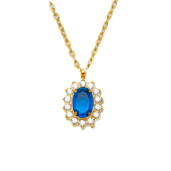 COLLAR ZO15931N DORADO AZUL ACERO INOXIDABLE E12