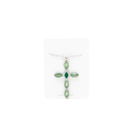 COLLAR ZO15374N PLATEADO VERDE ACERO INOXIDABLE E31
