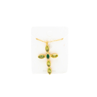 COLLAR ZO15374N DORADO VERDE ACERO INOXIDABLE E31