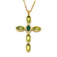 COLLAR ZO15374N DORADO VERDE ACERO INOXIDABLE E31