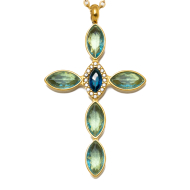 COLLAR ZO15374N DORADO AZUL ACERO INOXIDABLE E31