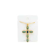 COLLAR ZO15374N DORADO AZUL ACERO INOXIDABLE E31