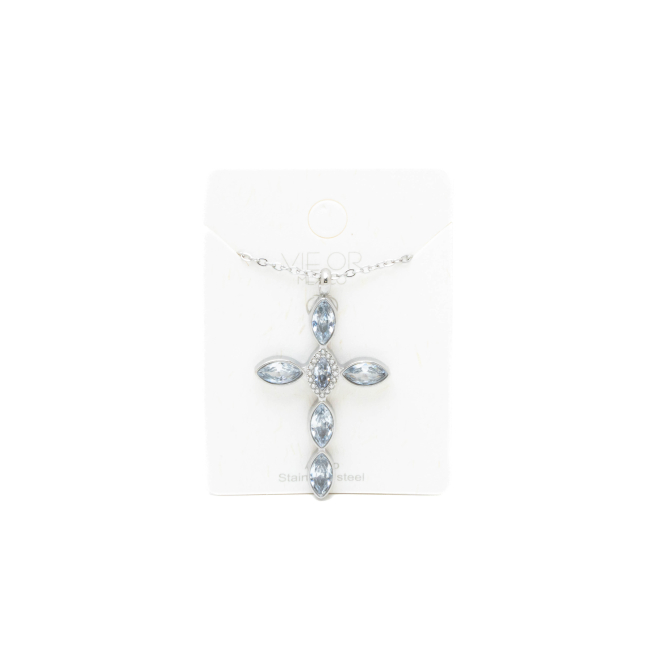 COLLAR ZO15374N PLATEADO BLANCO ACERO INOXIDABLE E31