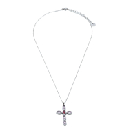 COLLAR ZO15374N PLATEADO ROSA ACERO INOXIDABLE E31