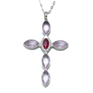 COLLAR ZO15374N PLATEADO ROSA ACERO INOXIDABLE E31