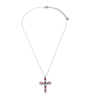 COLLAR ZO15374N PLATEADO ROJO ACERO INOXIDABLE E31