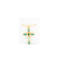 COLLAR ZO15374N DORADO VERDE ACERO INOXIDABLE E31
