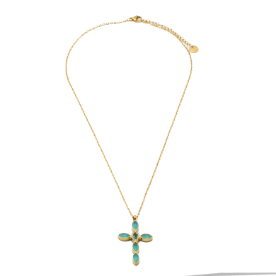COLLAR ZO15374N DORADO VERDE ACERO INOXIDABLE E31